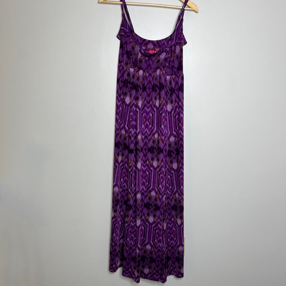 Elle Purple Patterned Ruffle Maxi Dress - Picture 5 of 9